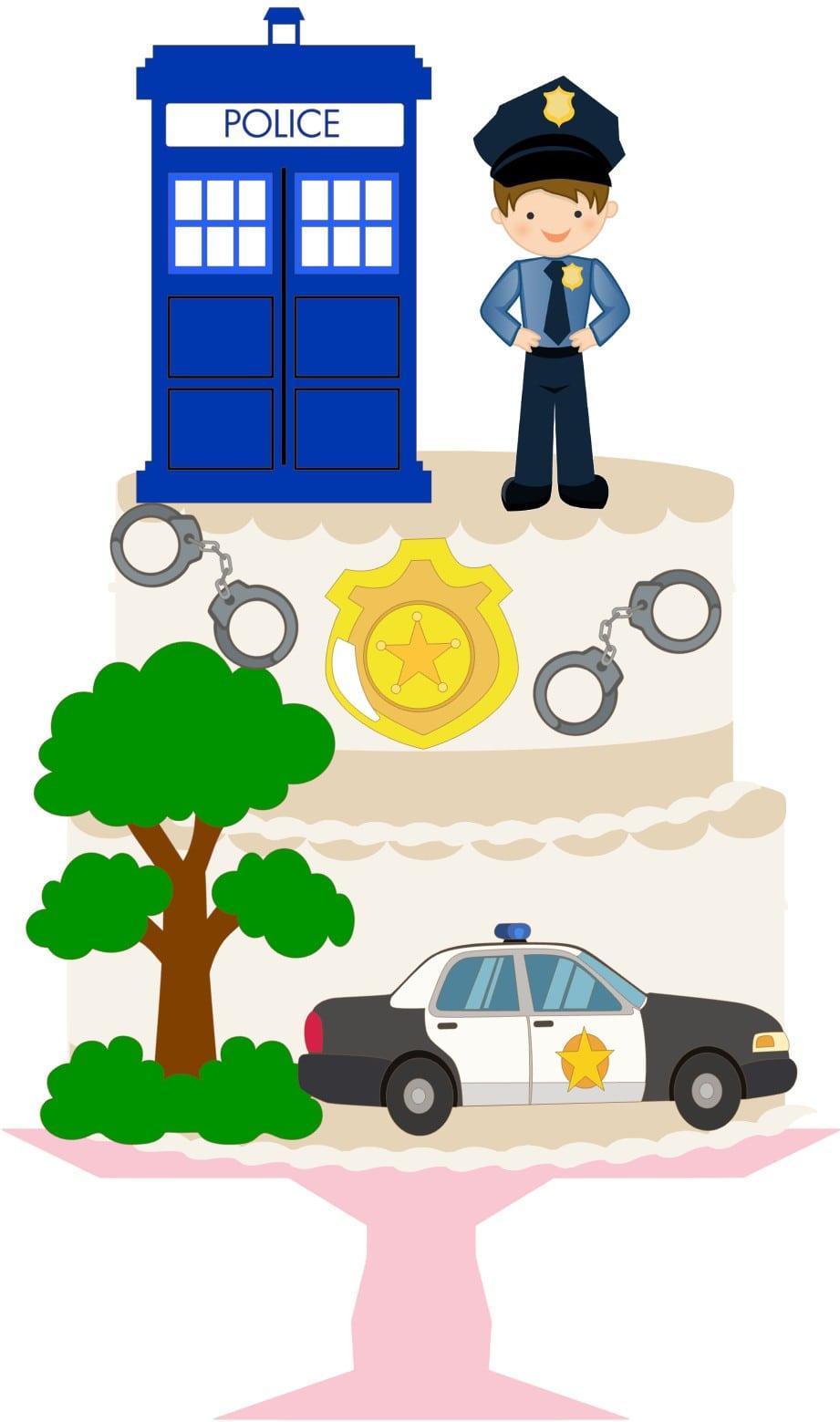 Arquivo de corte topo de bolo Policial