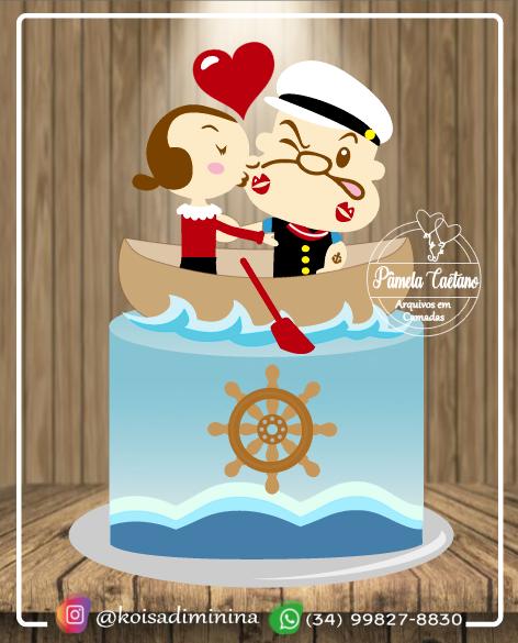 Arquivo de corte topo de bolo Popeye