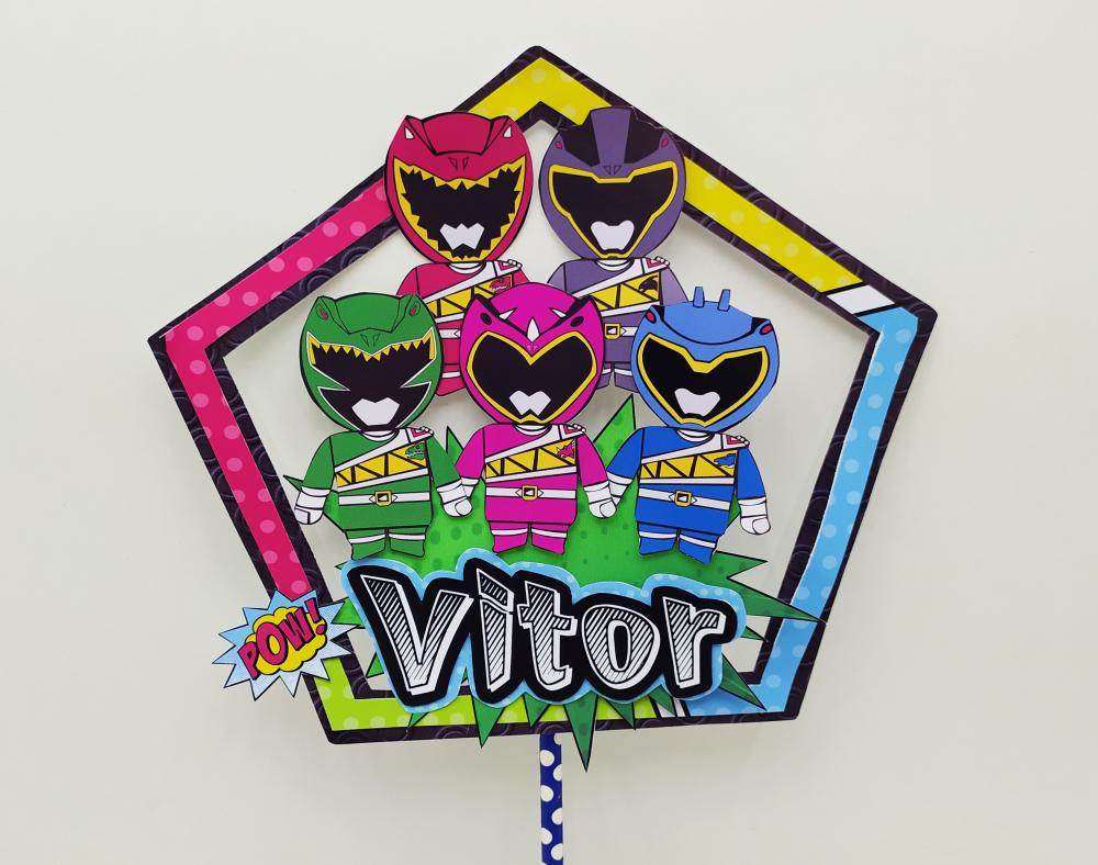 Arquivo de corte topo de bolo Power Rangers