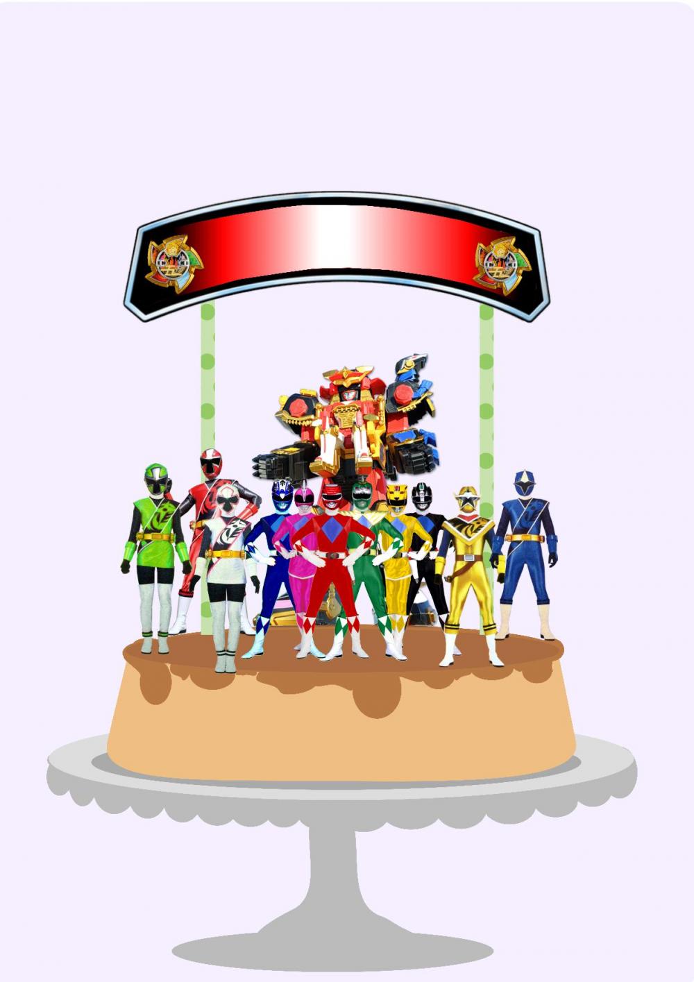 Arquivo de corte topo de bolo Power Rangers