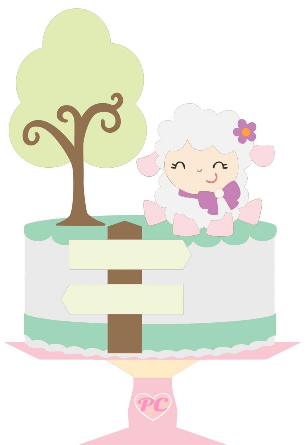 Arquivo de corte topo de bolo Ovelhinha