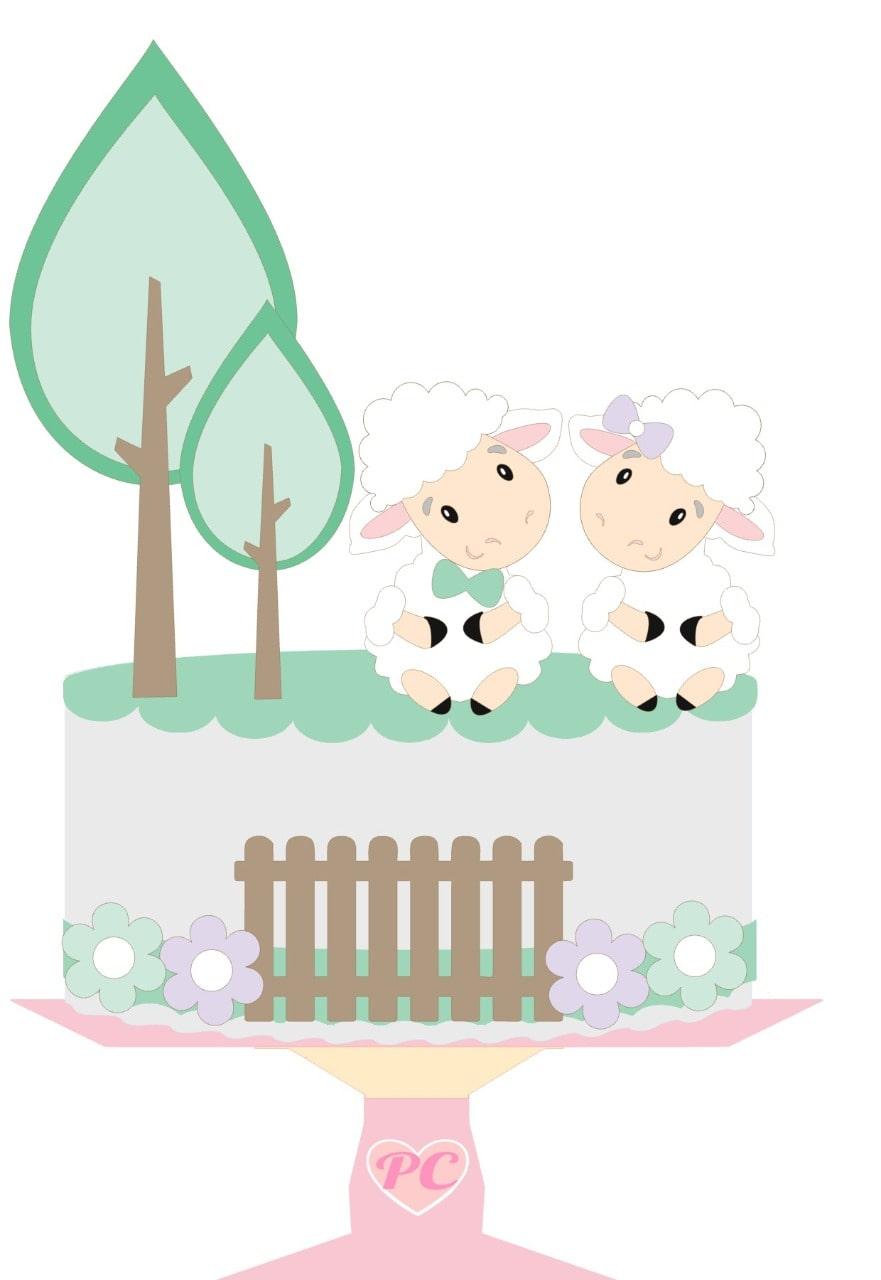 Arquivo de corte topo de bolo Ovelhinha