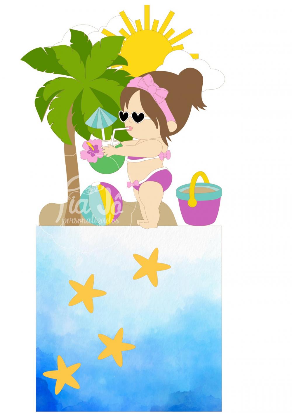 Arquivo de corte topo de bolo Praia