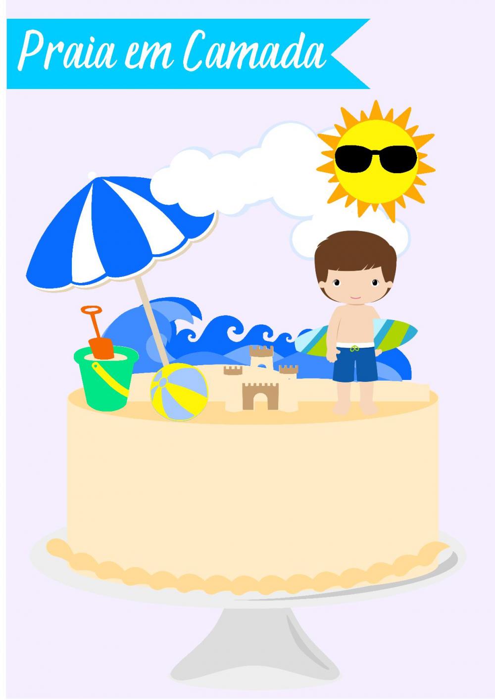 Arquivo de corte topo de bolo Praia