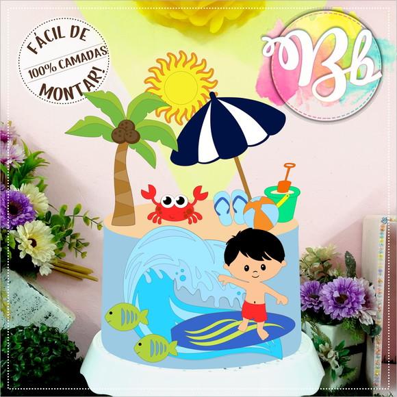 Arquivo de corte topo de bolo Praia