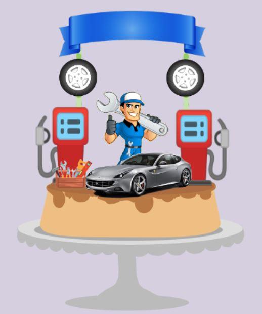 Arquivo de corte  Topo de Bolo Posto de gasolina