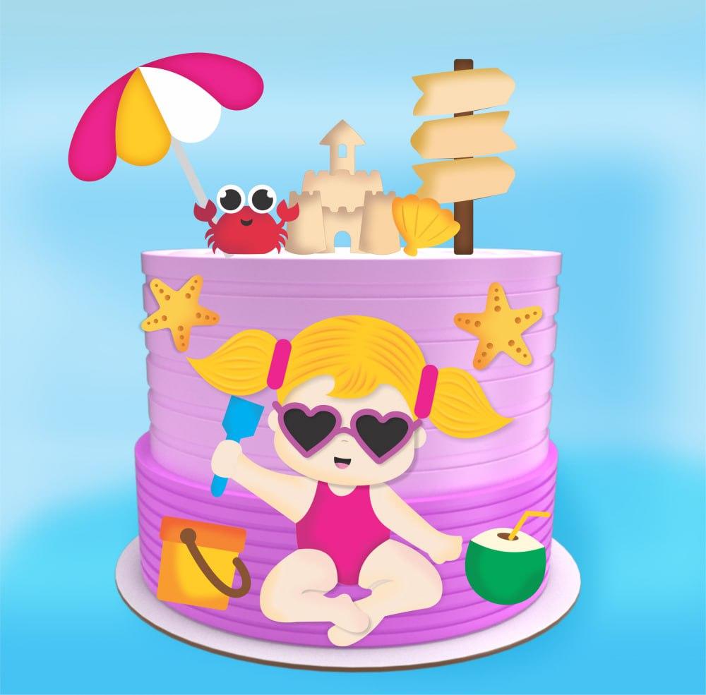 Arquivo de corte topo de bolo pool Party