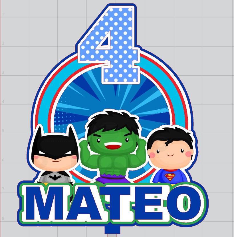 Arquivo de corte topo de bolo Super Herói