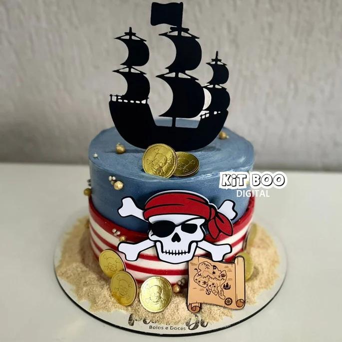 Arquivo de corte topo de bolo Piratas