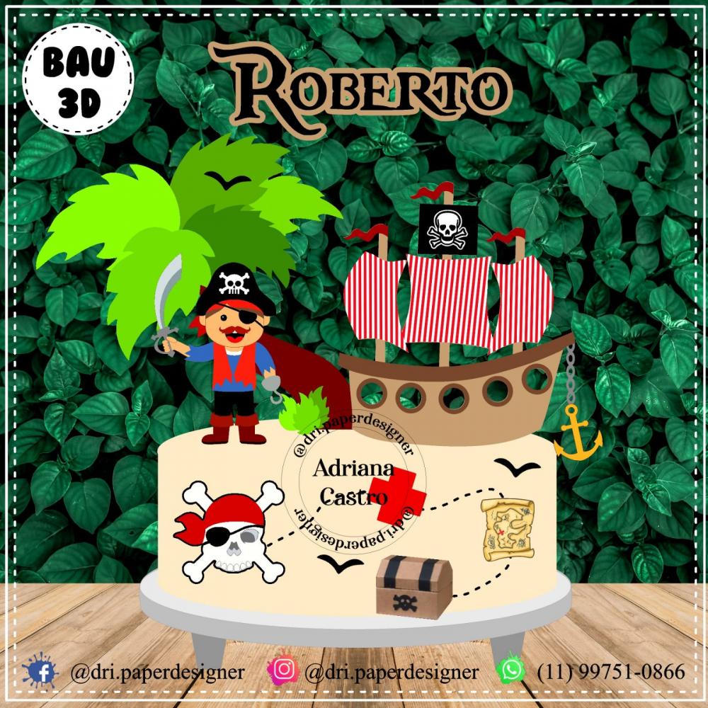 Arquivo de corte topo de bolo Piratas