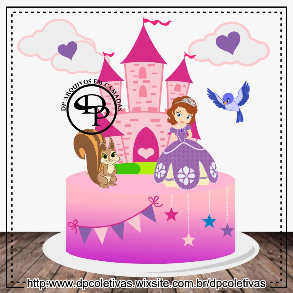 Arquivo de corte topo de bolo princesas