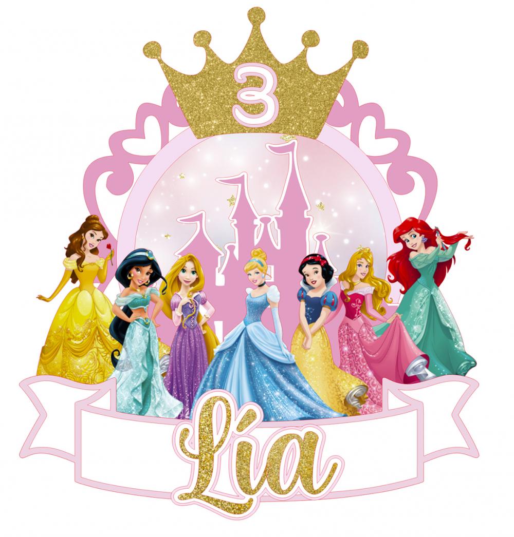 Arquivo de corte topo de bolo princesas