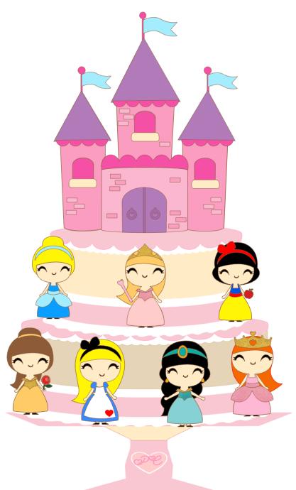 Arquivo de corte topo de bolo princesas