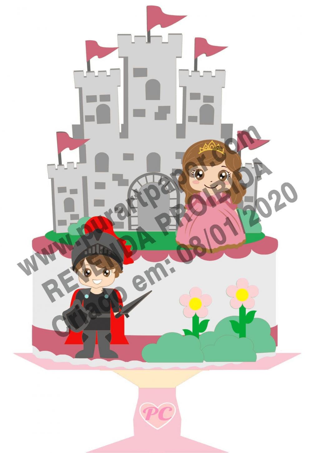 Arquivo de corte topo de bolo princesas