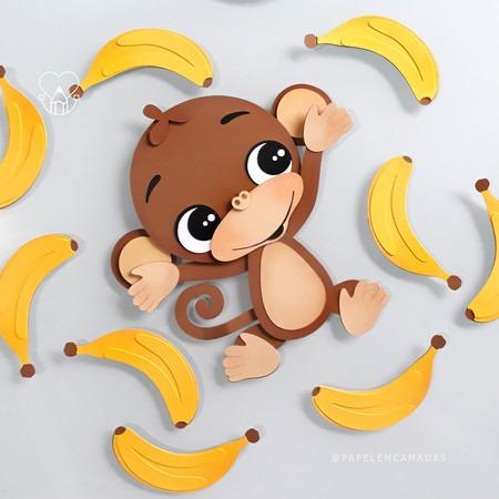 Arquivo de corte topo de bolo Macaquinho