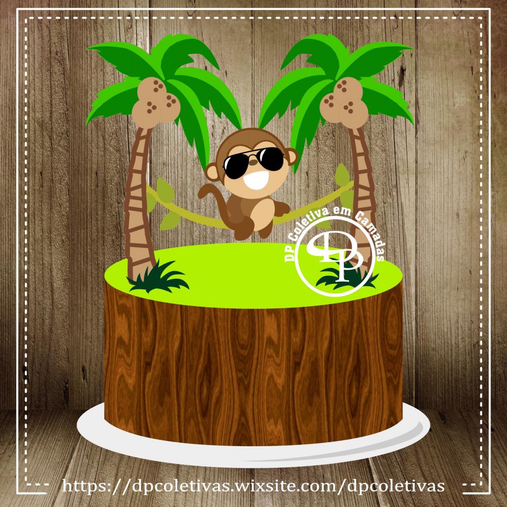 Arquivo de corte topo de bolo Macaquinho