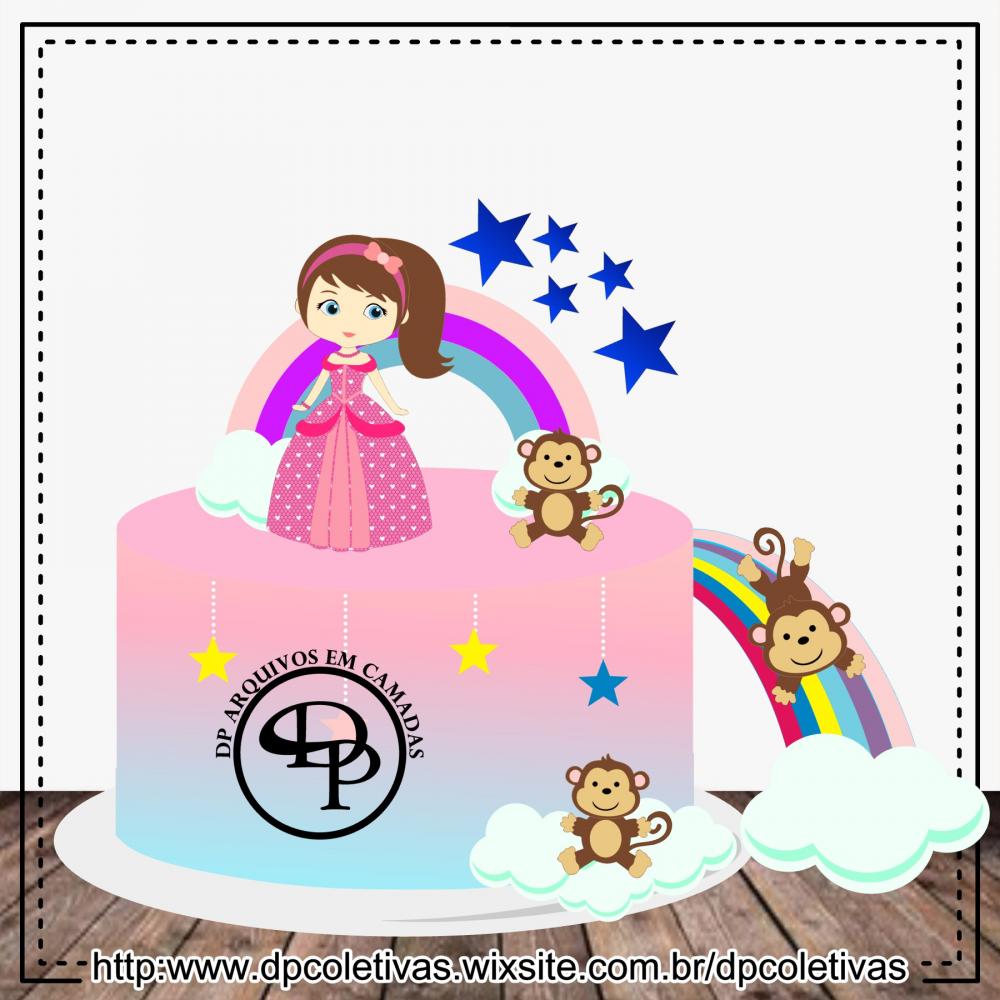 Arquivo de corte topo de bolo Macaquinho