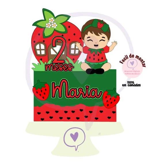 Arquivo de corte topo de bolo Moranguinho