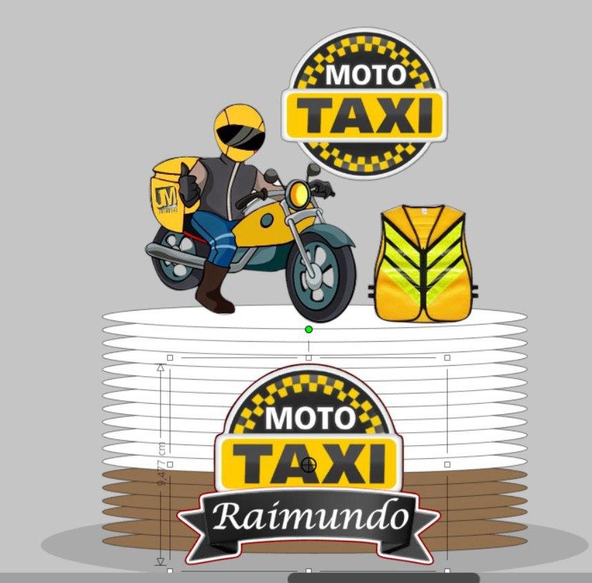Arquivo de corte Topo de Bolo Moto táxi
