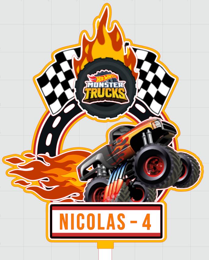 Arquivo de corte topo de bolo Monster truck