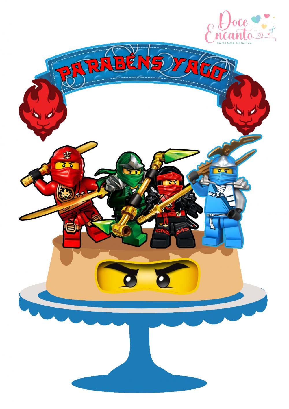 Arquivo de corte topo de bolo Ninja GO