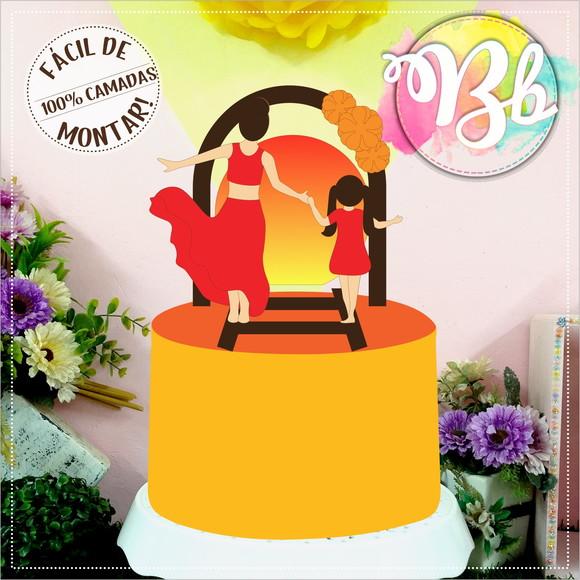 Arquivo de corte topo de bolo Mãe e filha