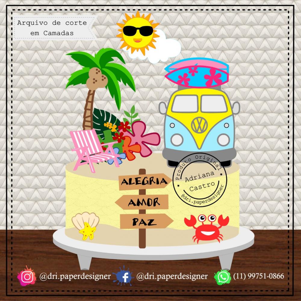 Arquivo de corte Topo de bolo Kombi