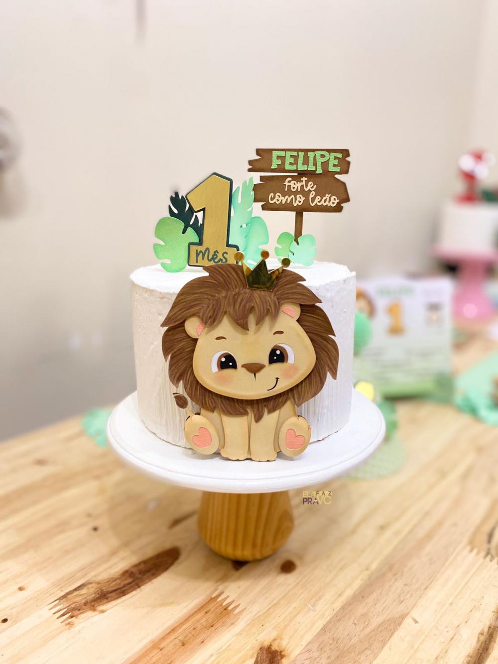 Arquivo de corte topo de bolo leãozinho