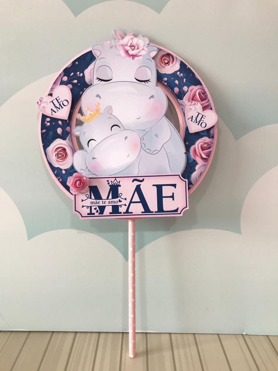 Arquivo de corte topo de bolo Hipopotamo