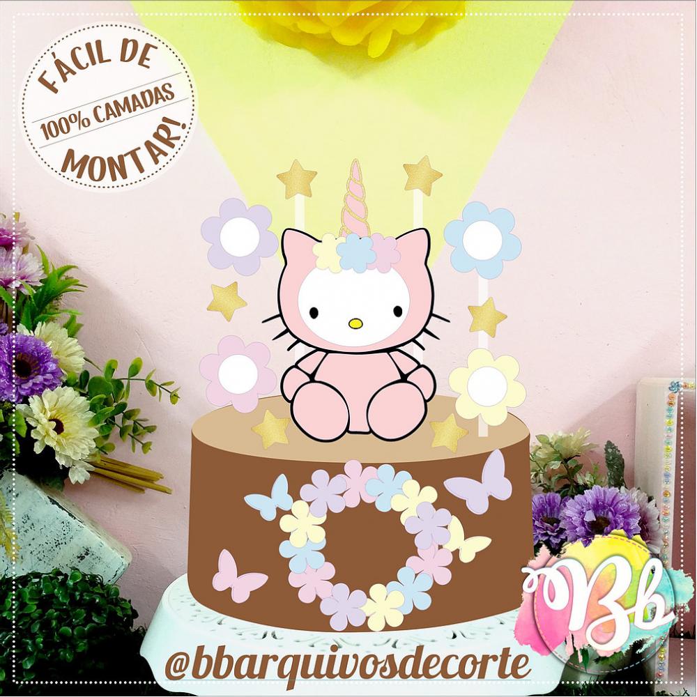 Arquivo de corte topo de bolo Hello Kitty