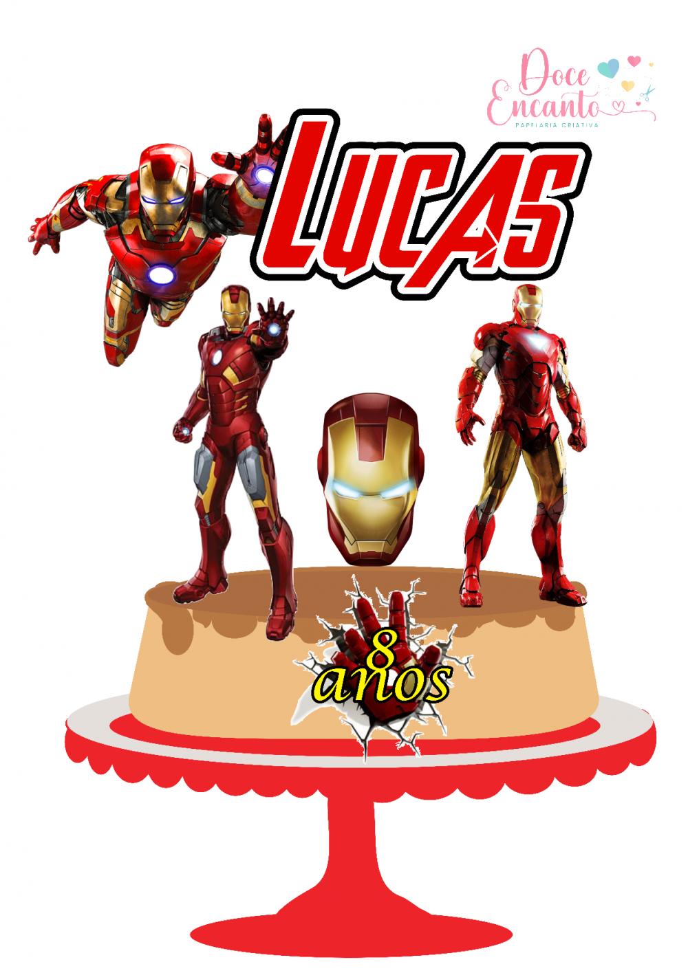 Arquivo de corte topo de bolo Homem de Ferro