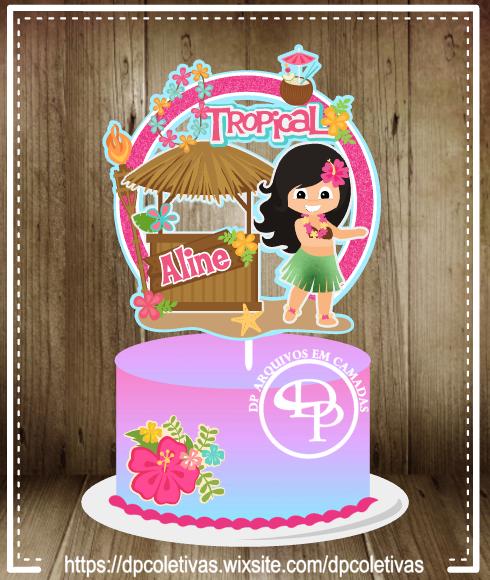 Arquivo de corte topo de bolo Havaiana