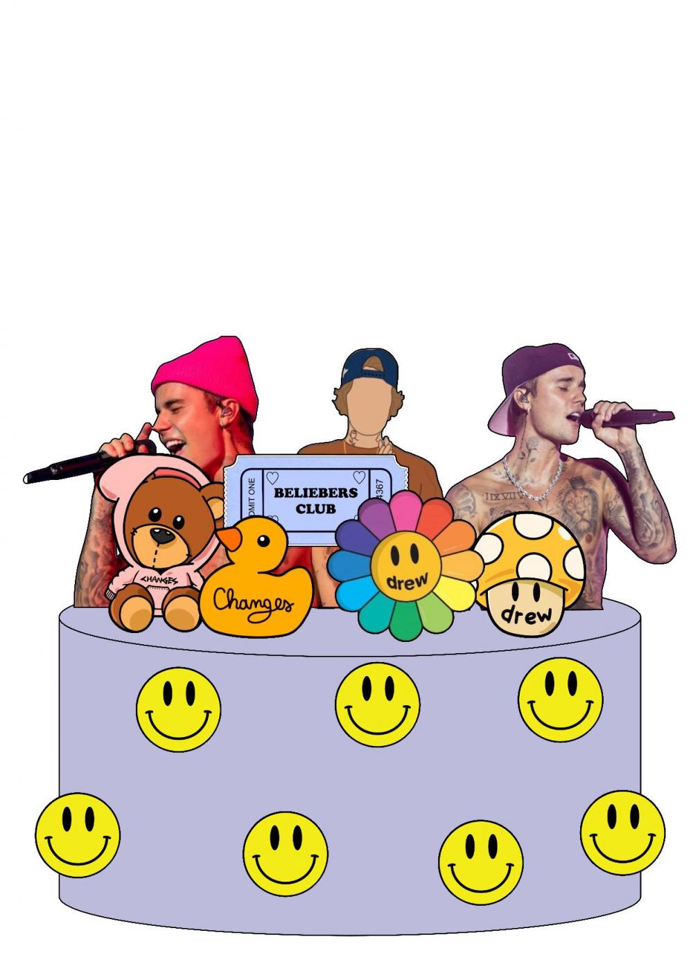 Arquivo de corte topo de bolo Justin Bieber