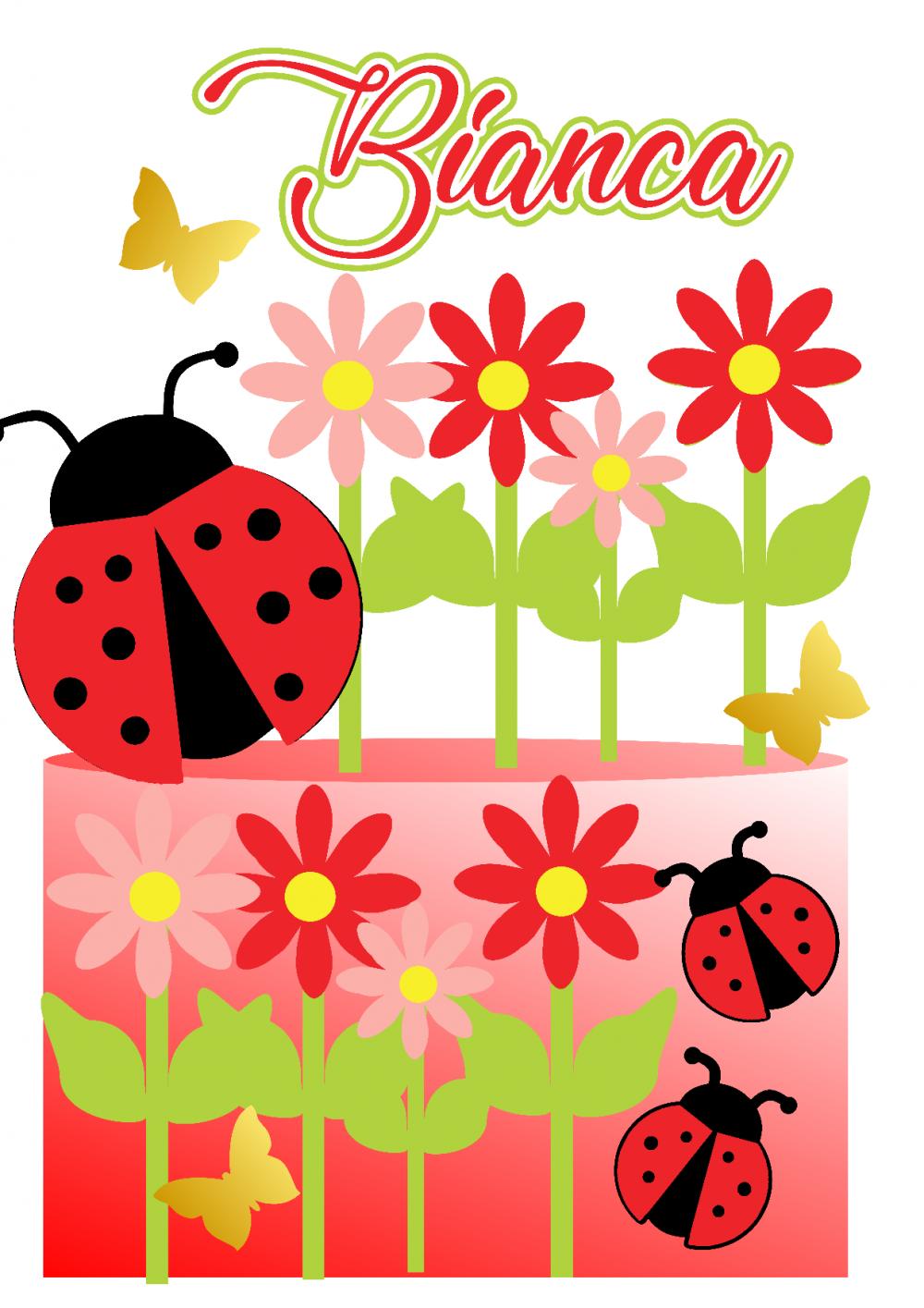 Arquivo de corte topo de bolo Joaninha