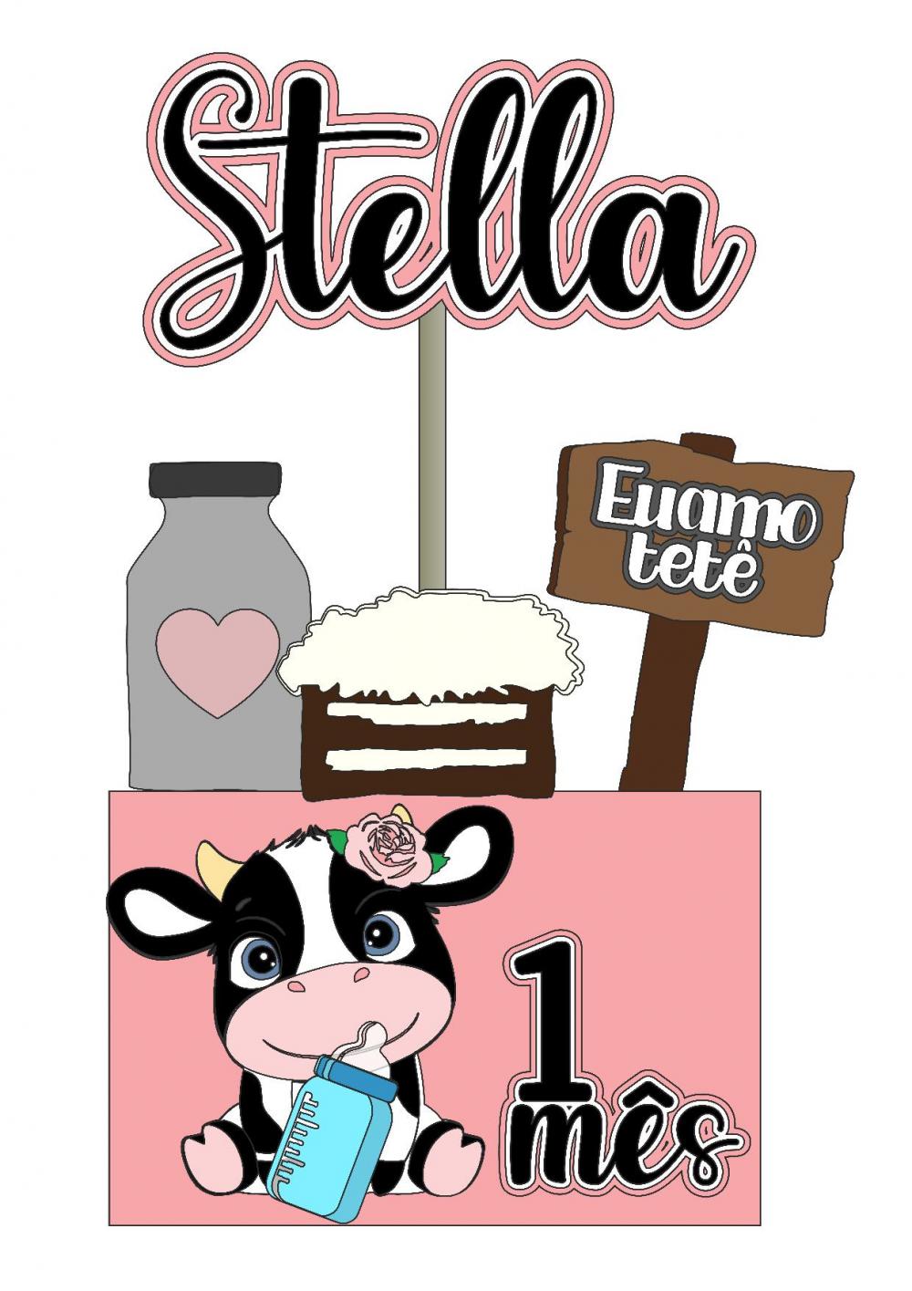 Arquivo de corte topo de bolo Vaquinha