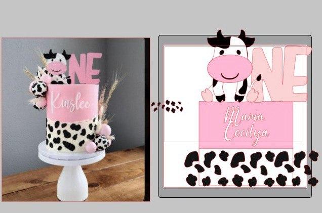 Arquivo de corte topo de bolo Vaquinha