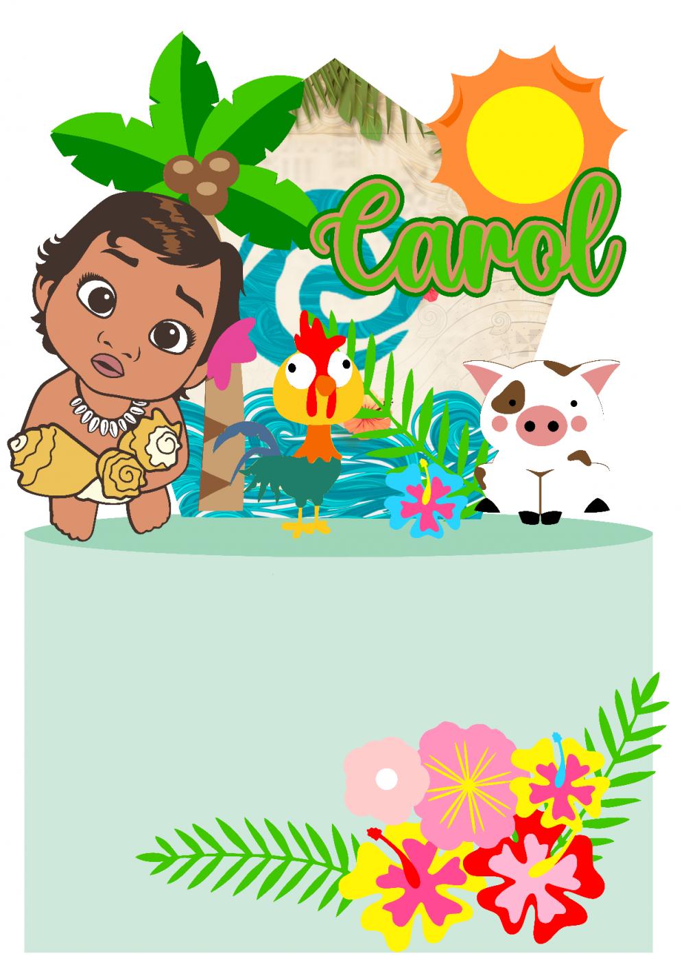 Arquivo de corte topo de bolo Moana