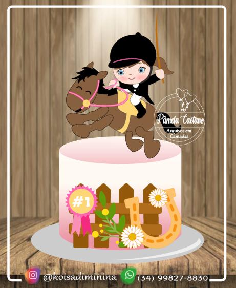 Arquivo de corte topo de bolo Hipismo