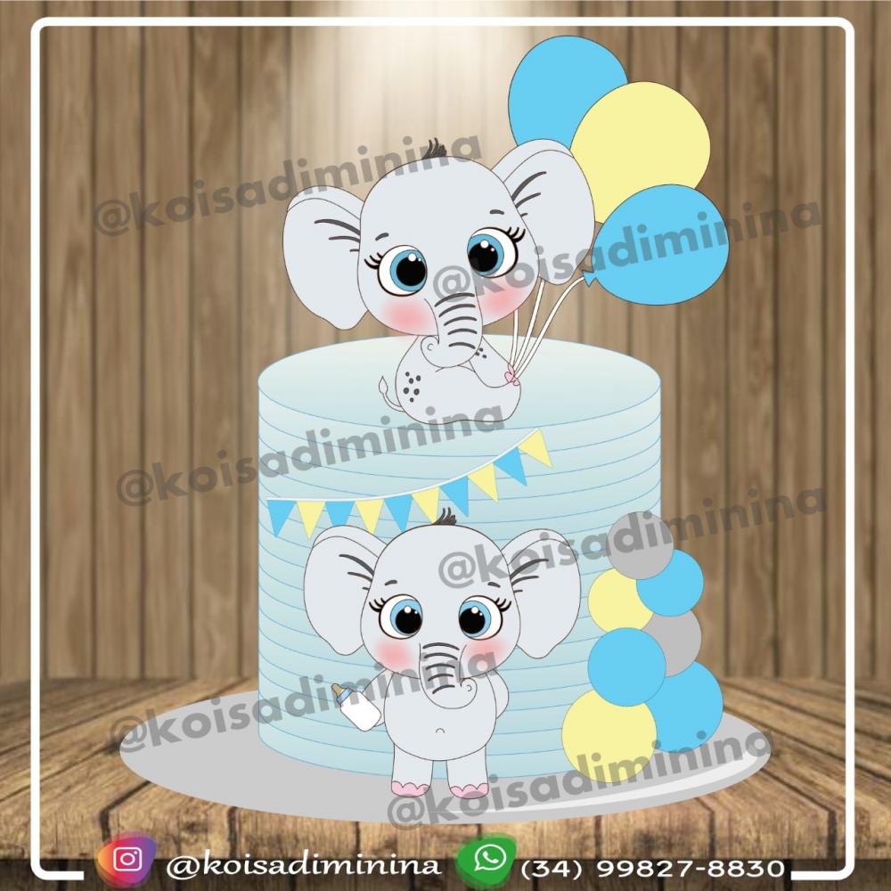 Arquivo de corte topo de bolo Elefantinho