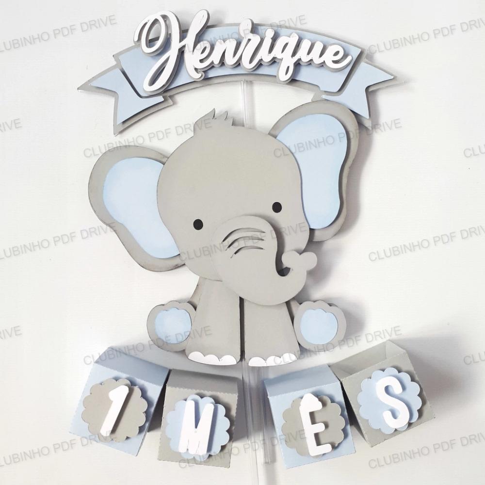 Arquivo de corte topo de bolo Elefantinho