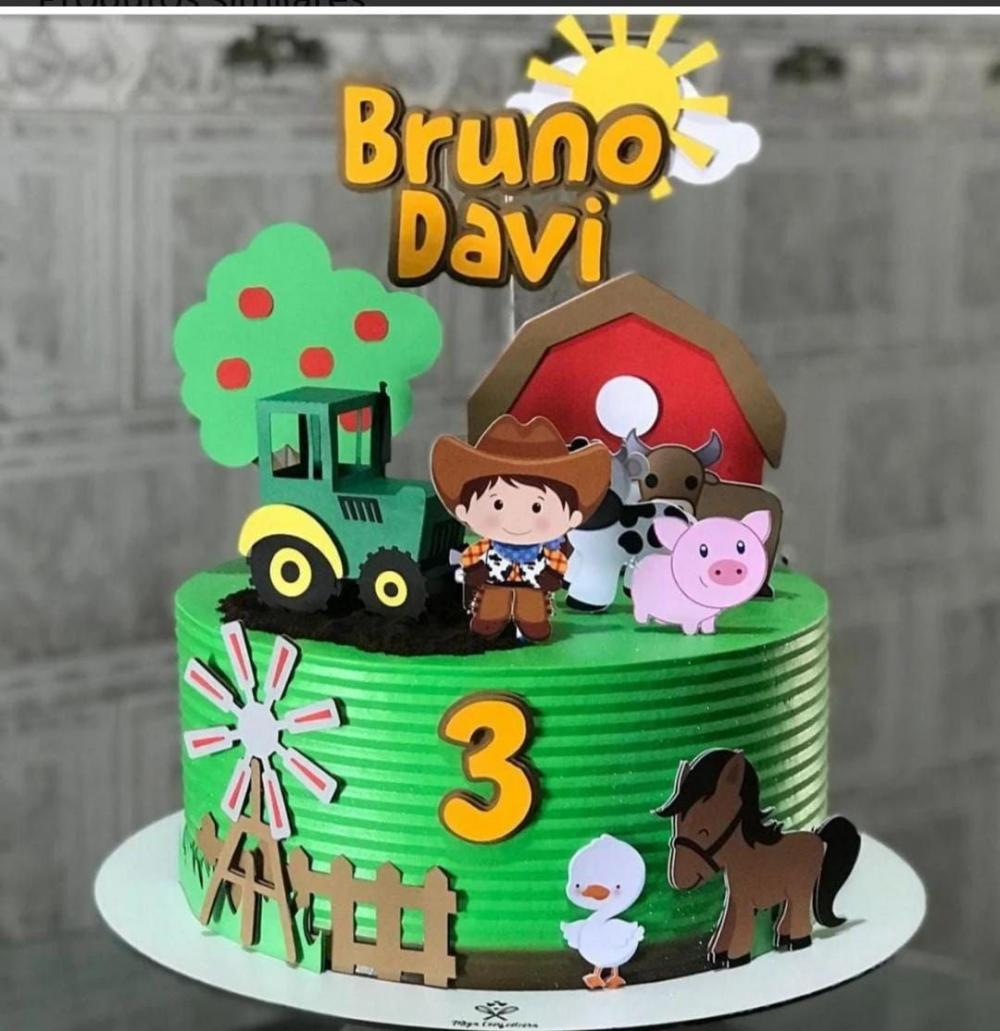 Arquivo de corte topo de bolo Fazendinha