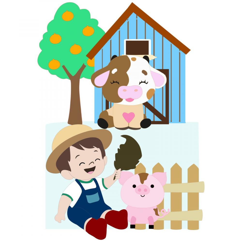 Arquivo de corte topo de bolo Fazendinha