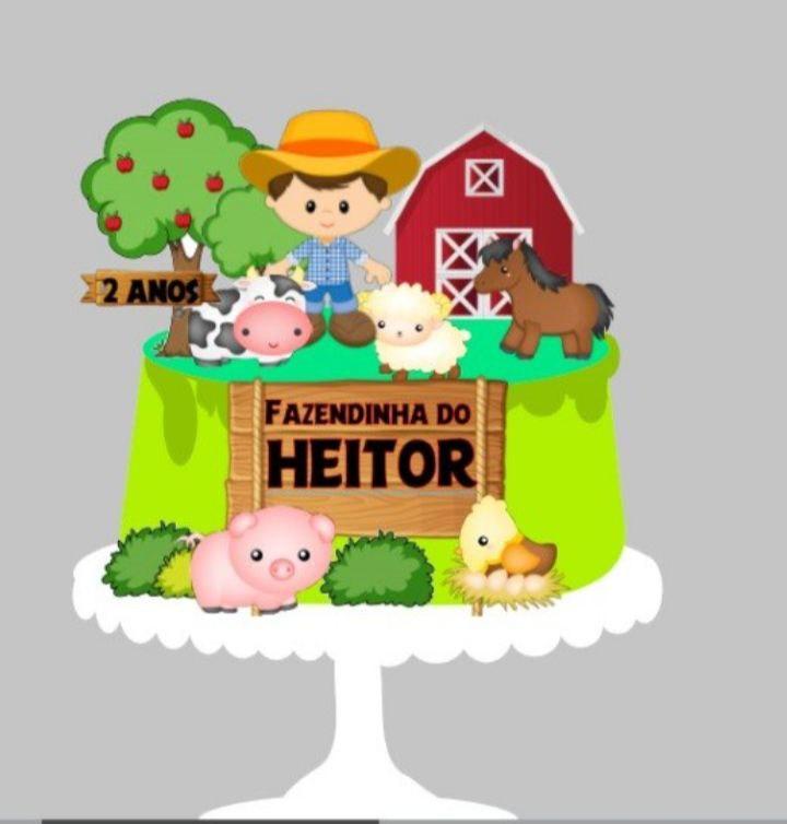 Arquivo de corte topo de bolo Fazendinha