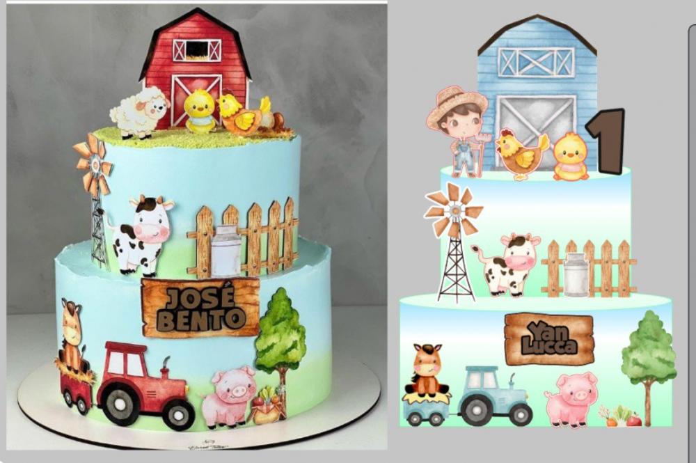 Arquivo de corte topo de bolo Fazendinha