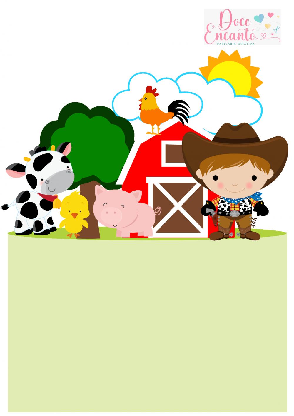 Arquivo de corte topo de bolo Fazendinha