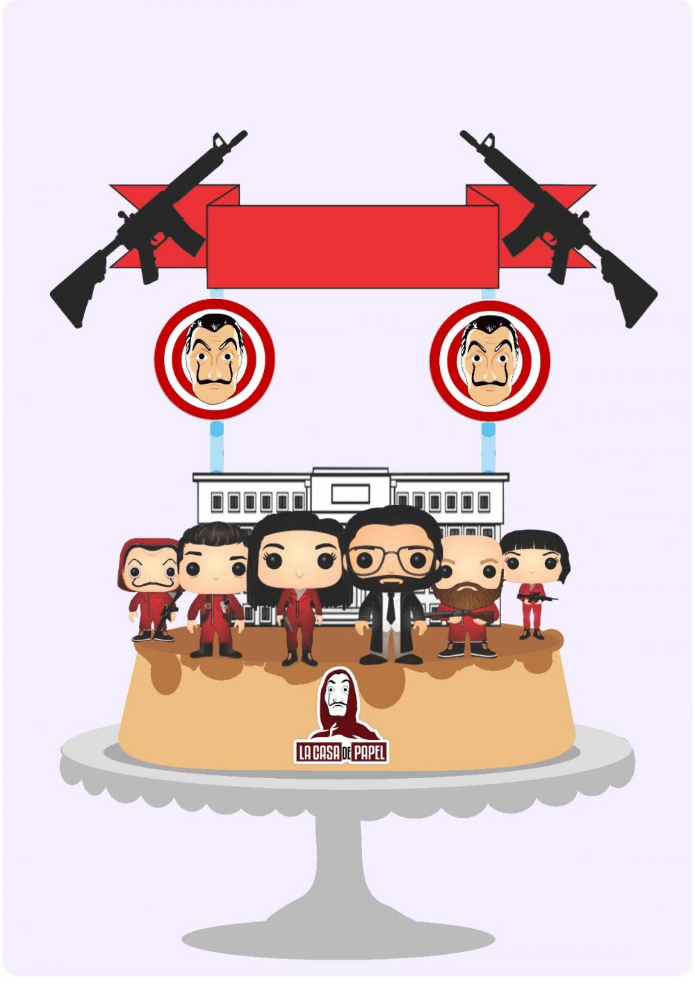 Arquivo de corte topo de bolo La casa de papel