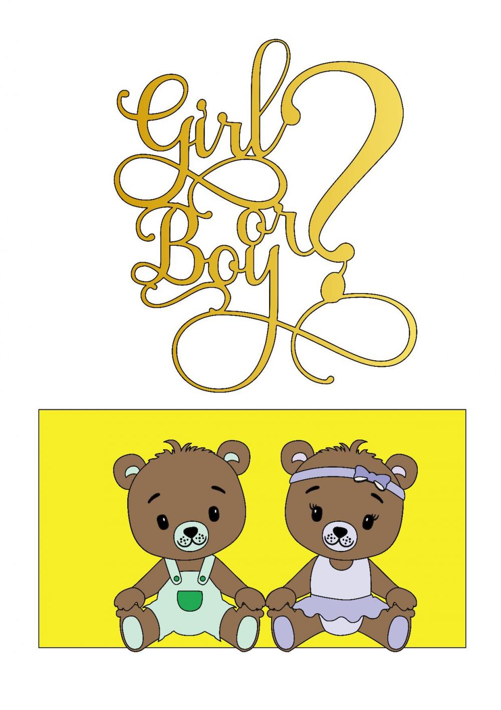 Arquivo de corte topo de bolo Chá Revelação