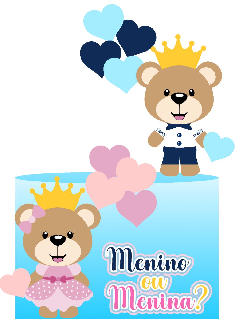 Arquivo de corte topo de bolo Chá Revelação