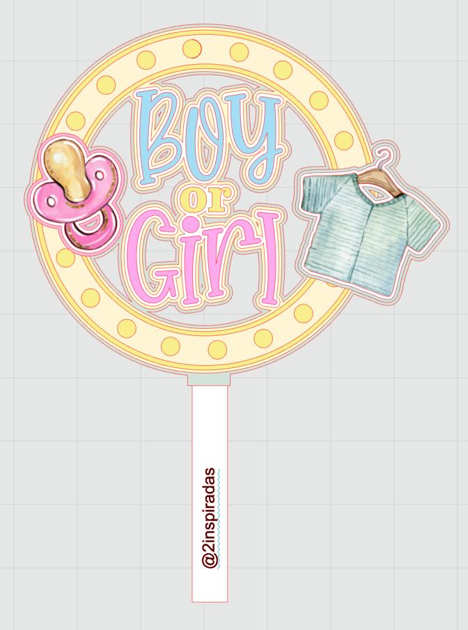 Arquivo de corte topo de bolo Chá Revelação