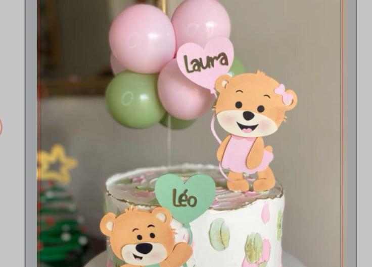 Arquivo de corte topo de bolo Chá Revelação